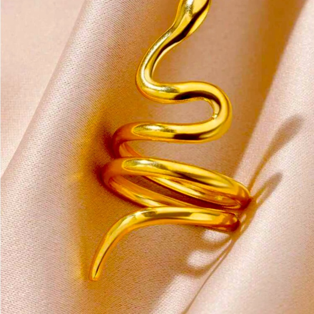 1 Pc Stainless Steel Snake Rings For Women Gold Color Jewelry Gift 2024 Trend